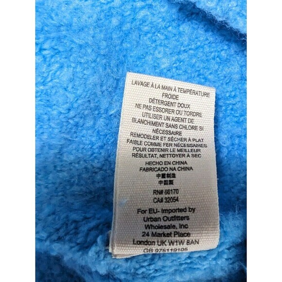 Free People Women’s Blue Textured Fuzzy Soft Cowl Neck Boxy Sweater Sz M N67 - Picture 5 of 7